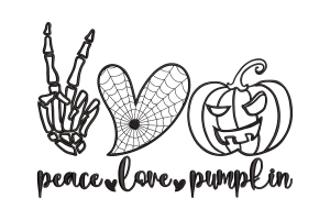 Peace Love Pumpkin Halloween Machine Embroidery Design