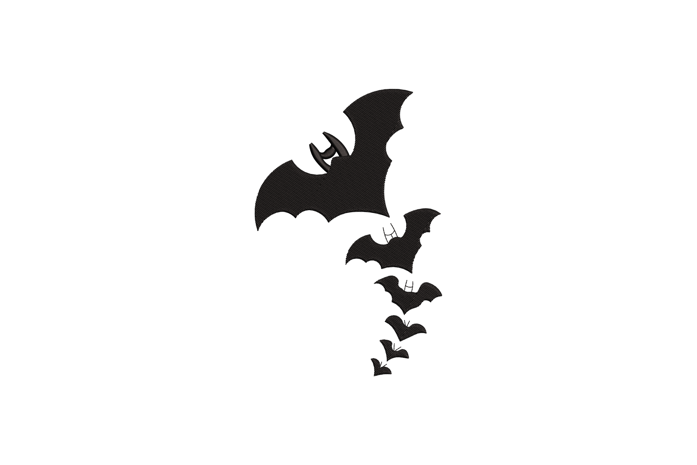 Flying Bat Machine Embroidery Design