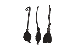 Witch Brooms Machine Embroidery Design