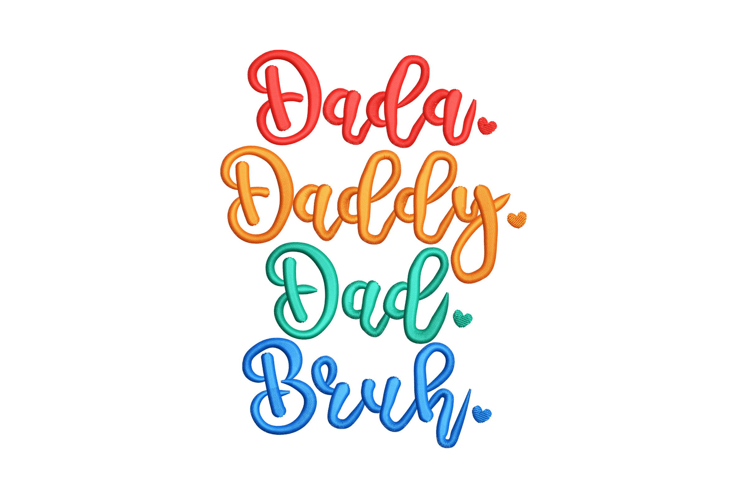 Free Dad Names Colorful Machine Embroidery Design