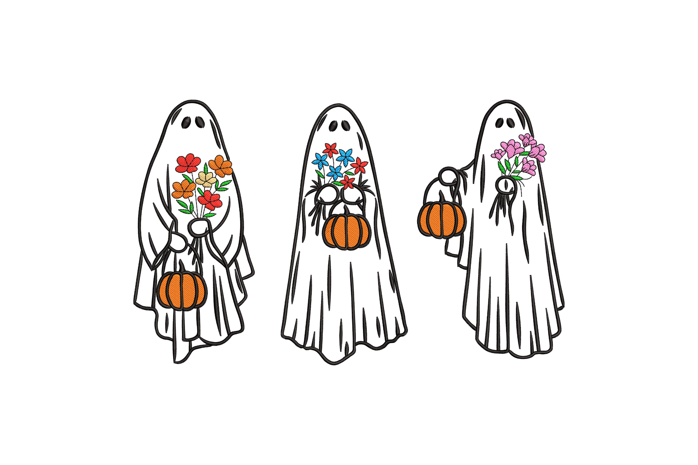 Halloween Ghost Embroidery Design