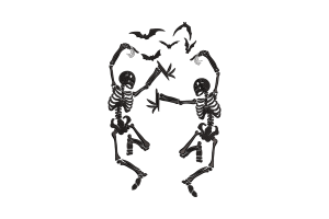 Dancing Skeletons Halloween Machine Embroidery Design