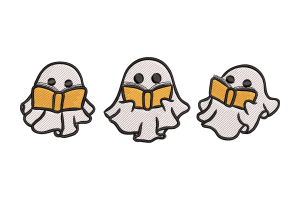 Ghost Reading Machine Embroidery Design