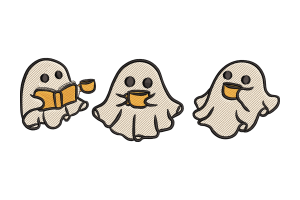 Ghost Trio Embroidery Design