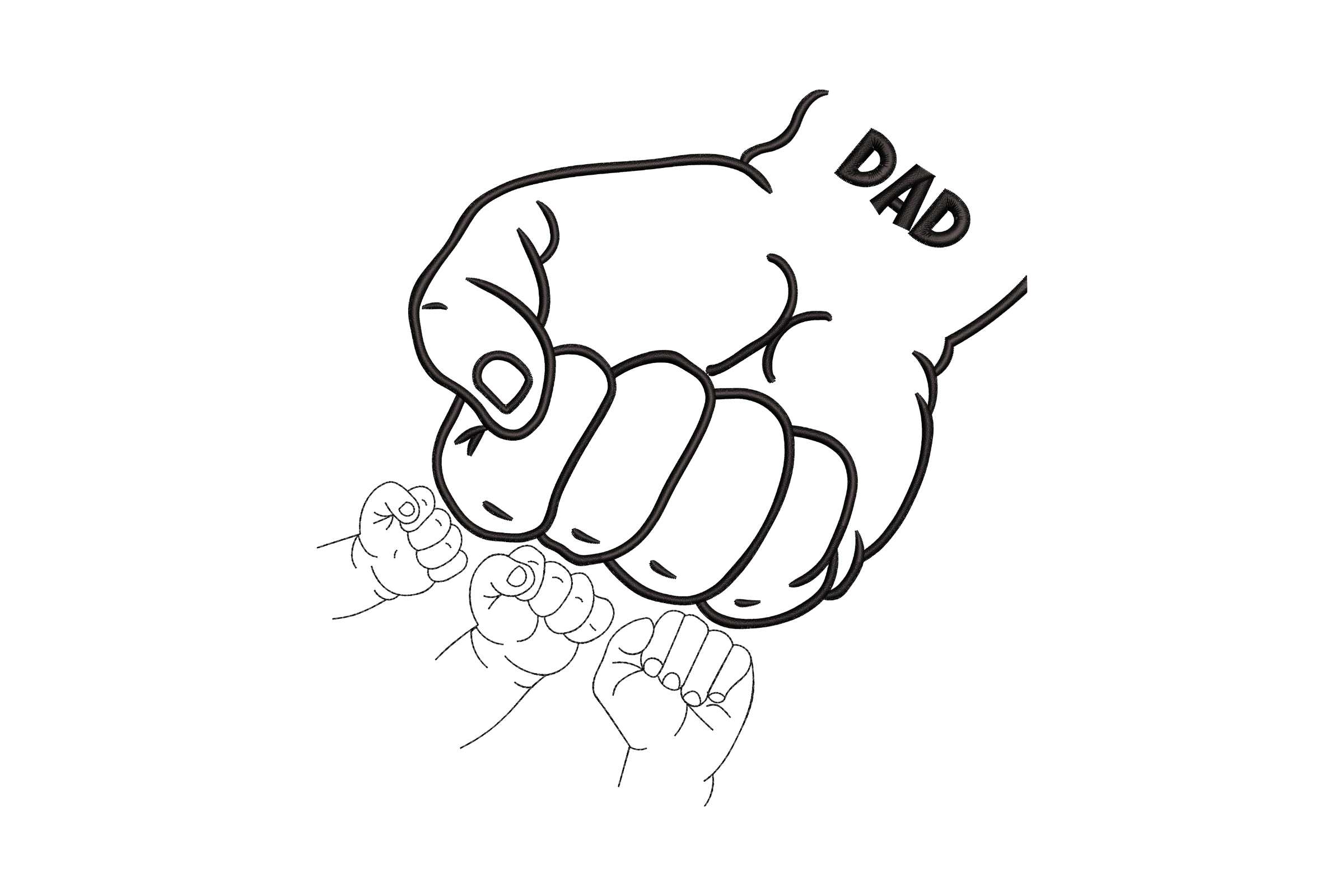 Dad Fist Embroidery Design