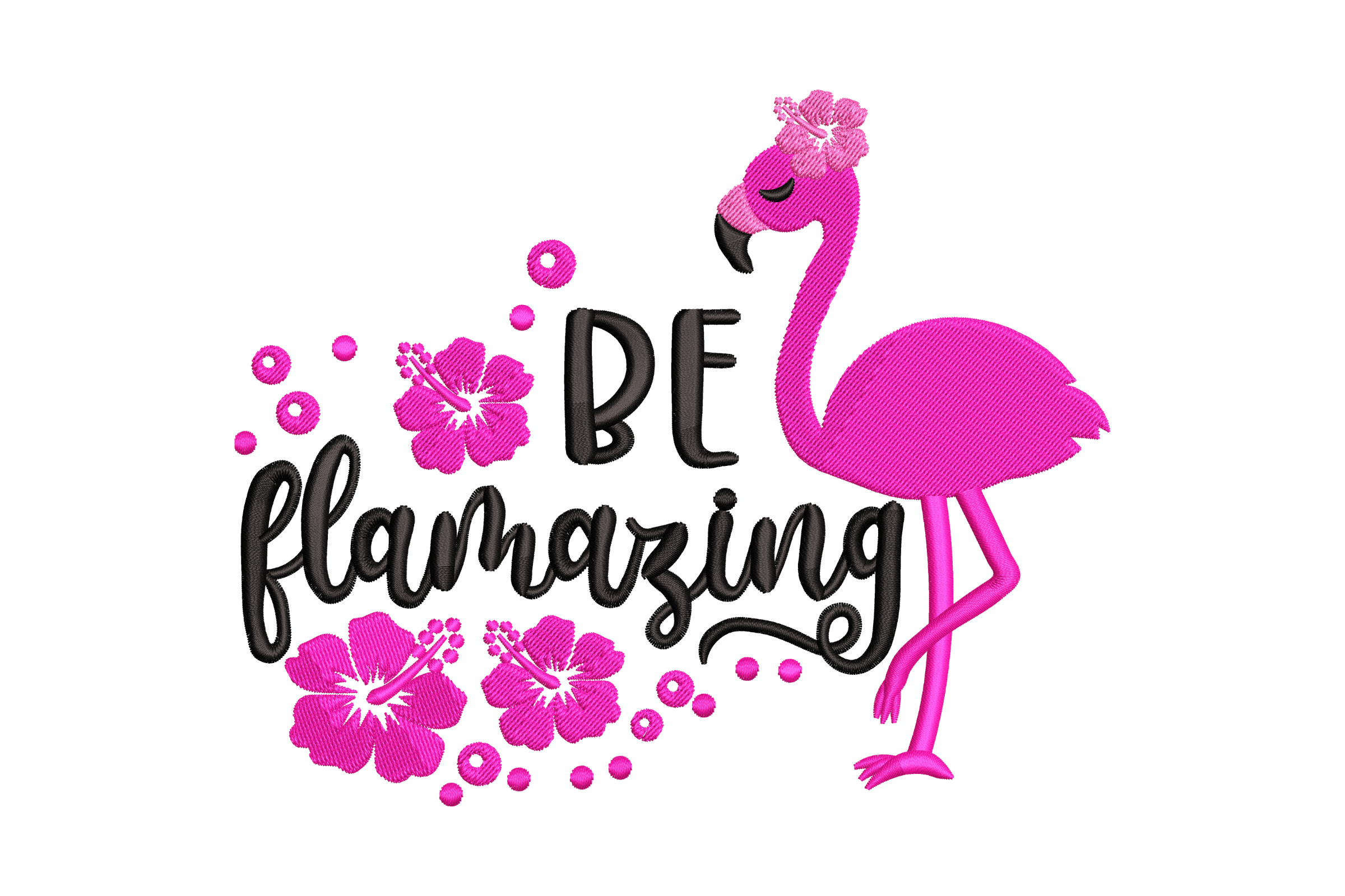 Free Be Flamazing Flamingo Embroidery Design