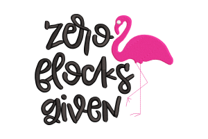 Free Zero Flocks Given Flamingo Embroidery Design