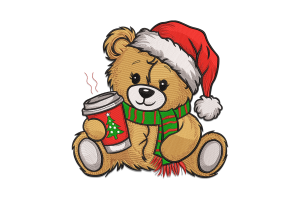 Santa Teddy Bear Machine Embroidery Design