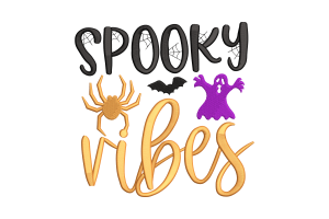 Spooky Vibes Halloween Embroidery Design