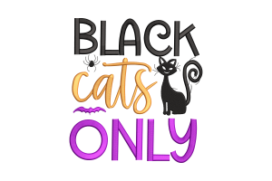 Free Black Cats Only Halloween Embroidery Design