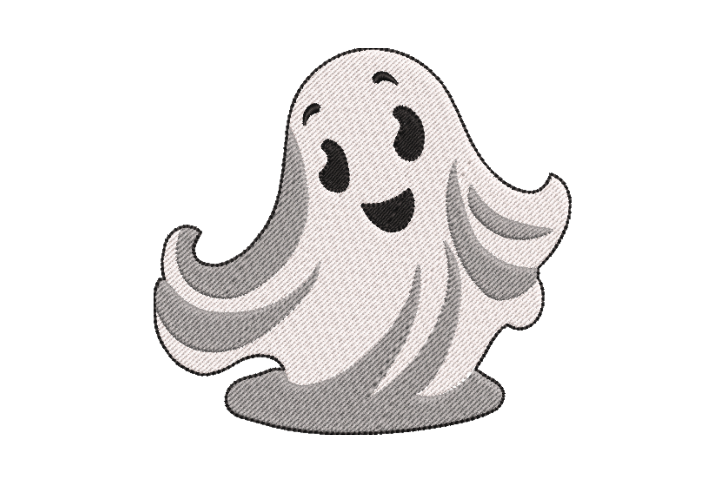 Cheerful Ghost Embroidery Design