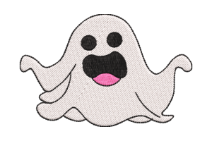 Surprised Ghost Embroidery Design