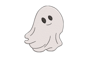 Smiling Ghost Embroidery Design