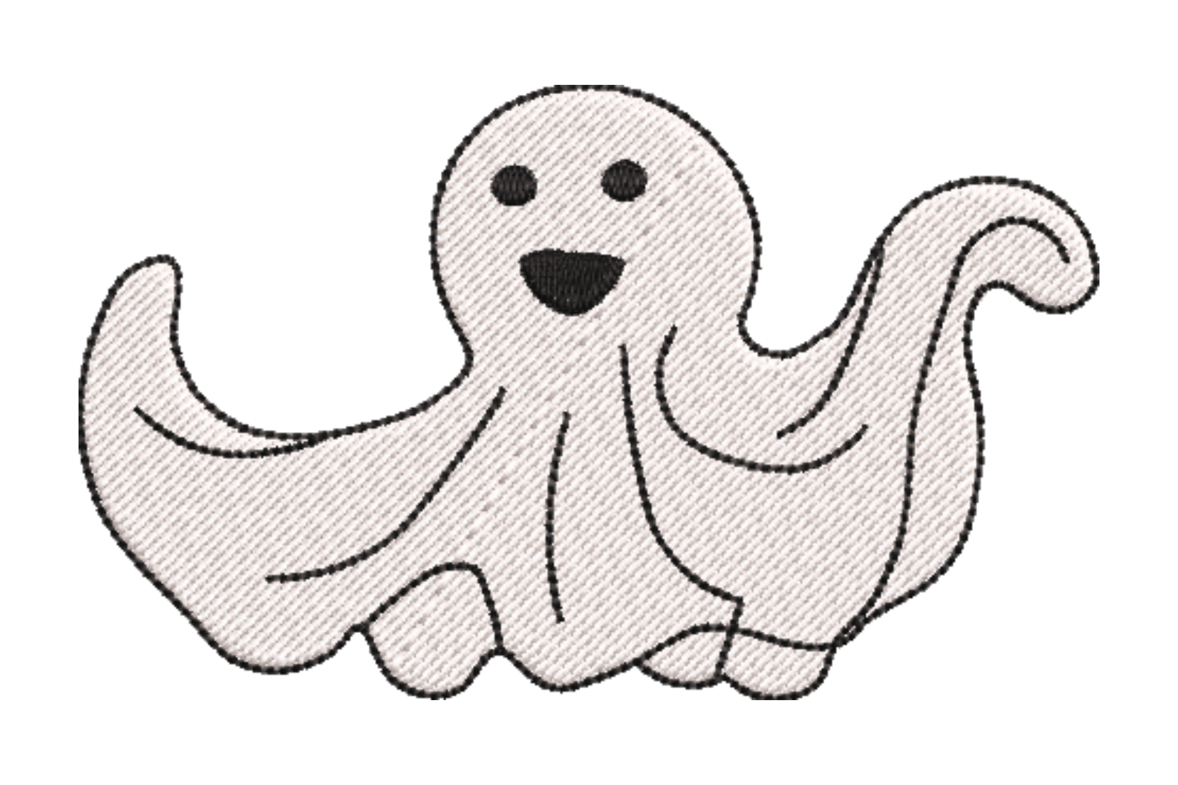 Waving Ghost Embroidery Design