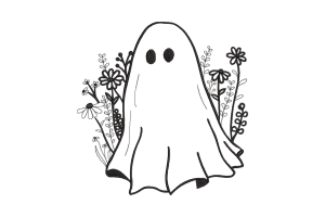 Floral Ghost Embroidery Design