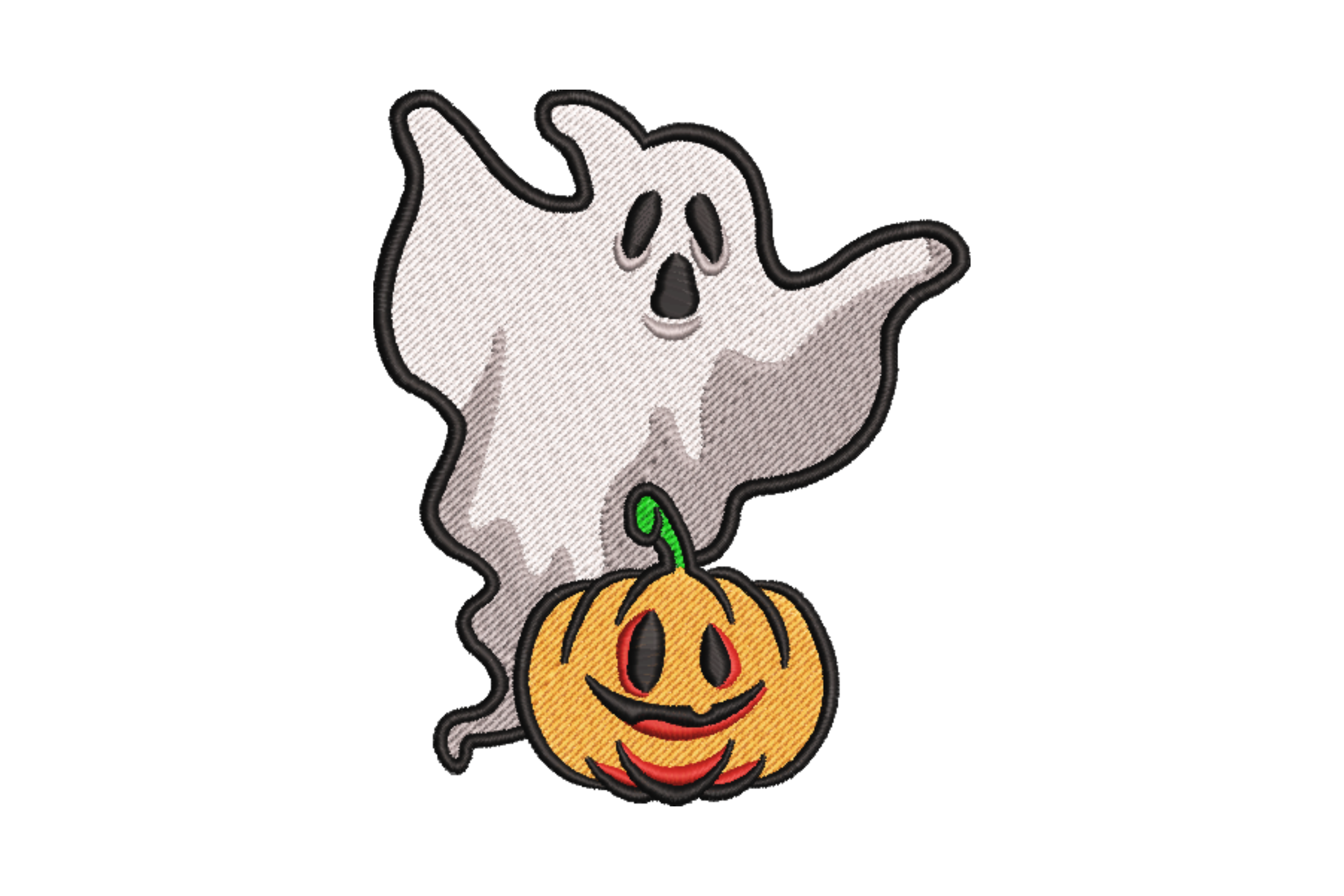 Ghost with Pumpkin Embroidery Design