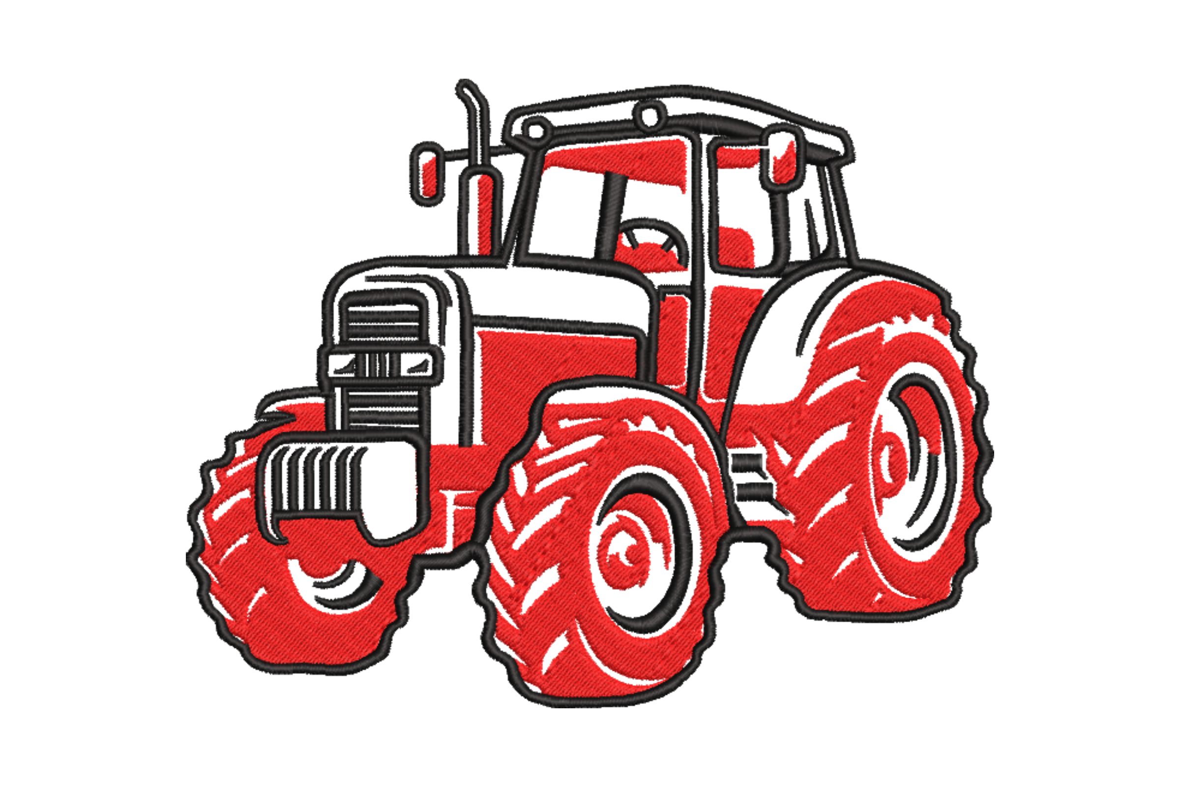 Red Tractor Machine Embroidery Design