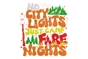 Free No City Lights Just Campfire Nights Machine Embroidery Design