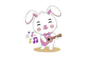 Bunny Guitar Embroidery Design