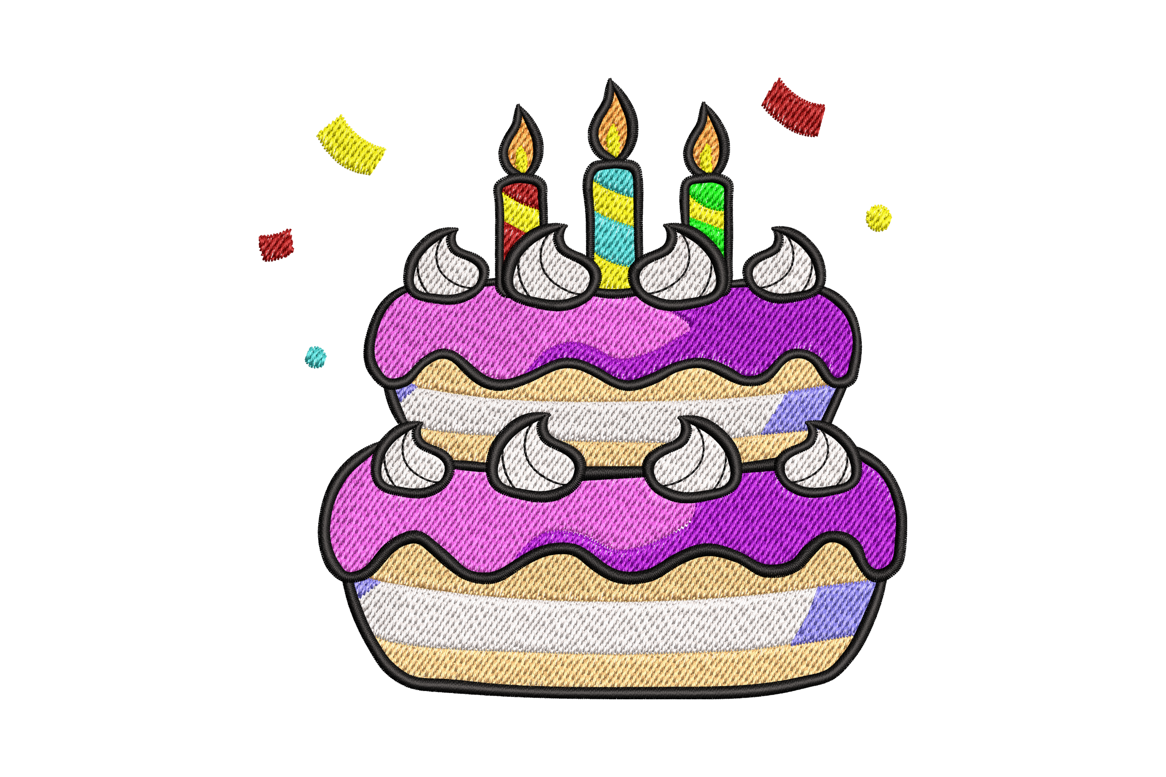 Birthday Cake Embroidery Design