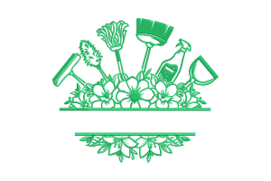 Floral Cleaning Tools Embroidery Design