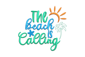 The Beach is Calling Embroidery Design