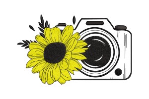 Free Sunflower Camera Embroidery Design