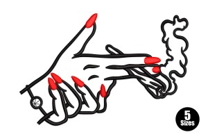 Smoking Hand Machine Embroidery Design