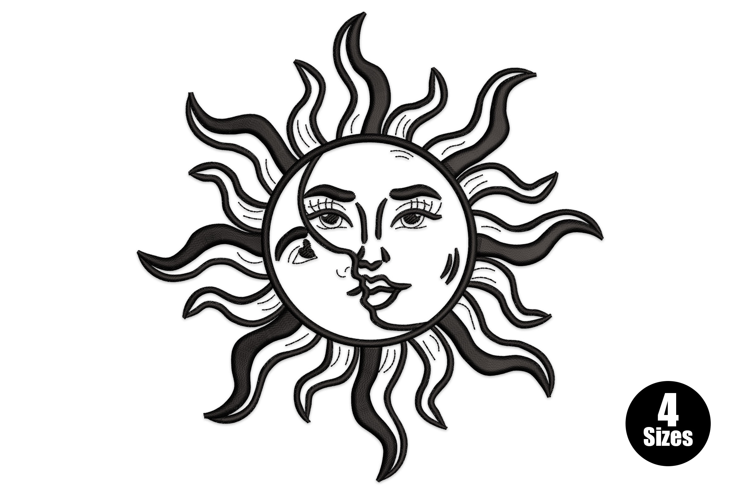 Sun and Moon Machine Embroidery Design Free Download