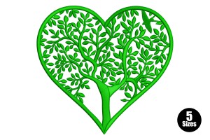 Tree of Life Heart Embroidery Design