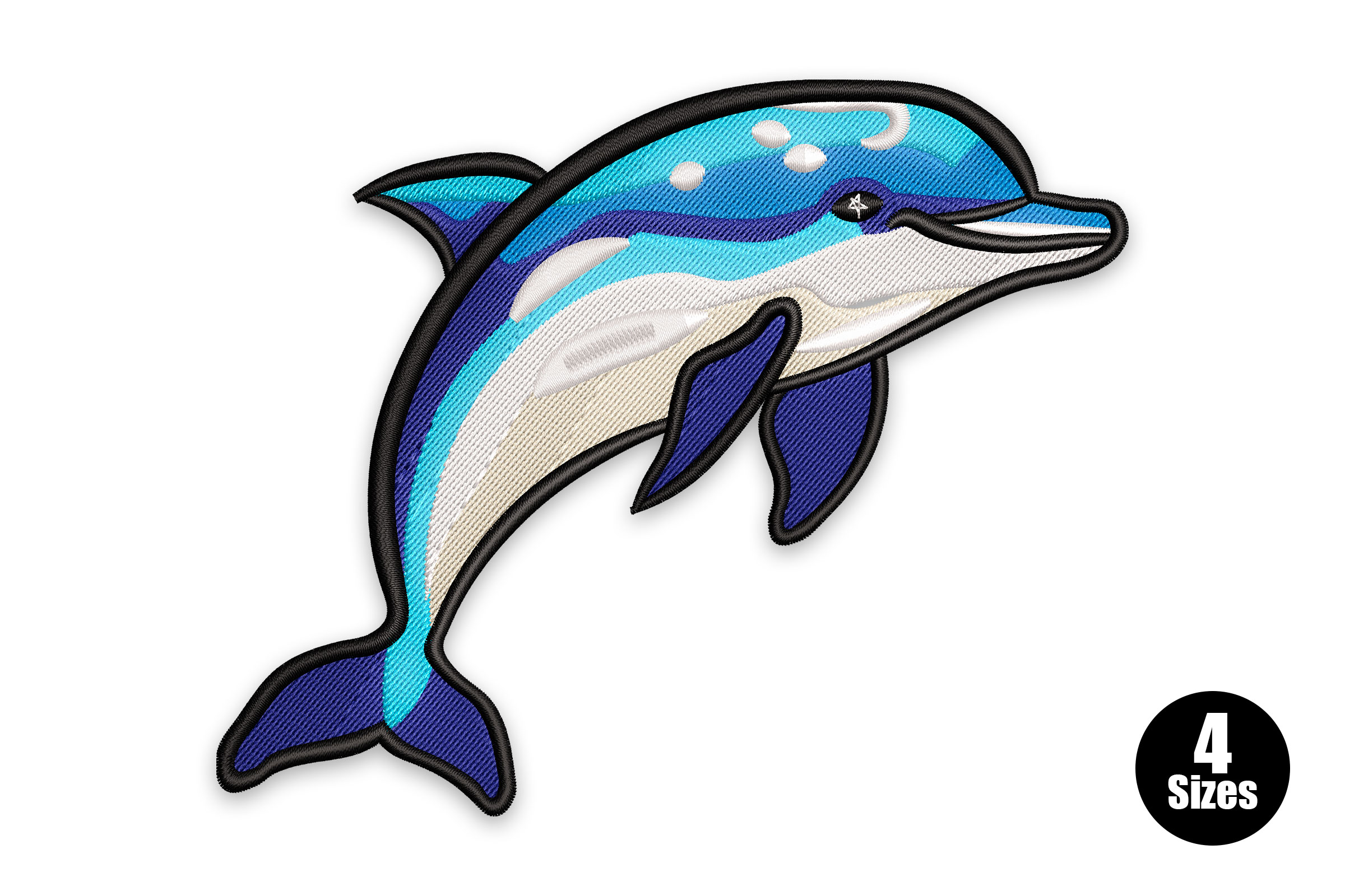 Vibrant Dolphin Embroidery Design